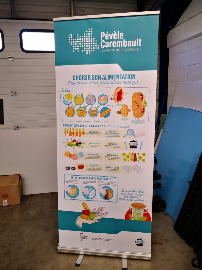 Roll-up publicitaire personnalisé réalisé par DM Création pour la campagne "Choisir son alimentation" de la Pévèle Carembault.